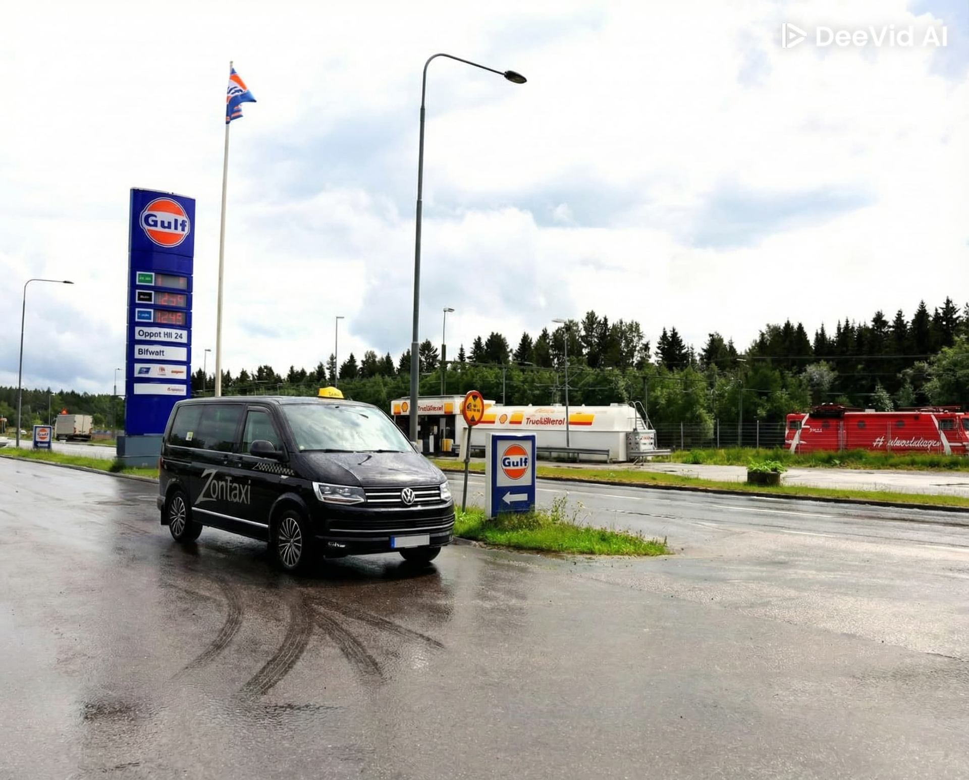 Brunflo centrum med lokala affärer och bostadsområden - Taxi Brunflo